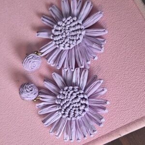 Purple flower earrings